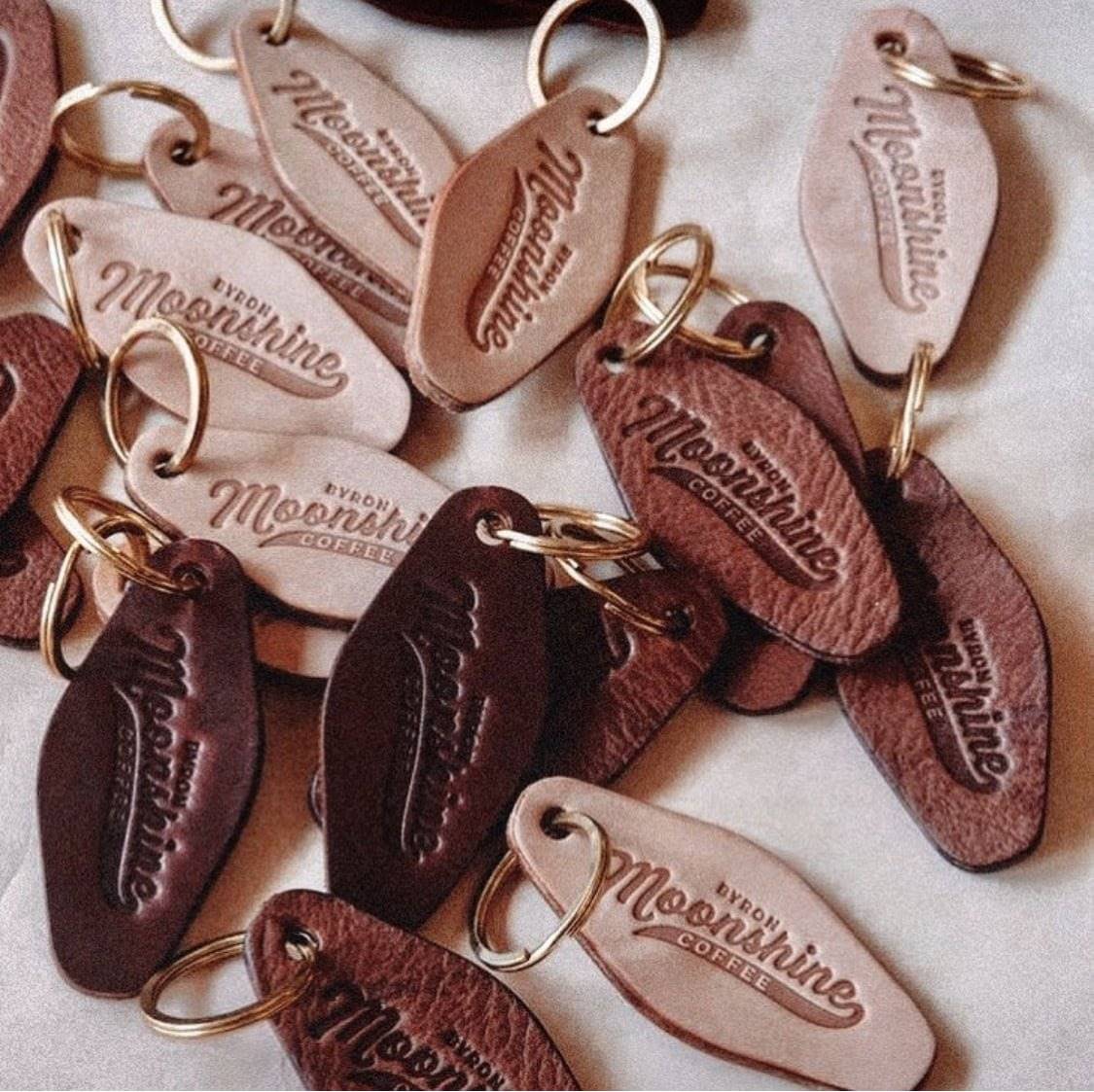 Moonshine Leather Key Ring Merchandise Byron Moonshine Coffee   