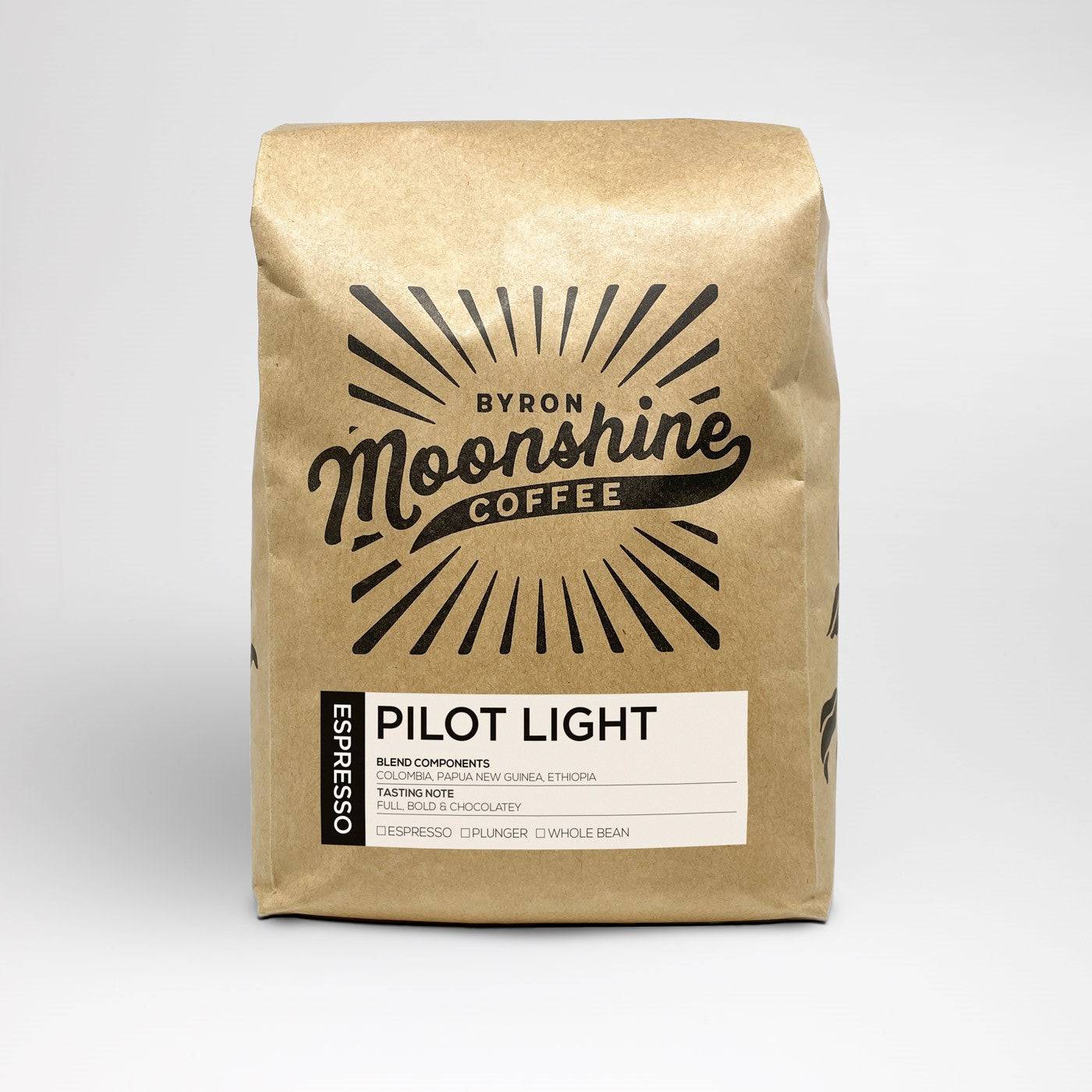 Pilot Light Espresso Blend Coffee Byron Moonshine Coffee