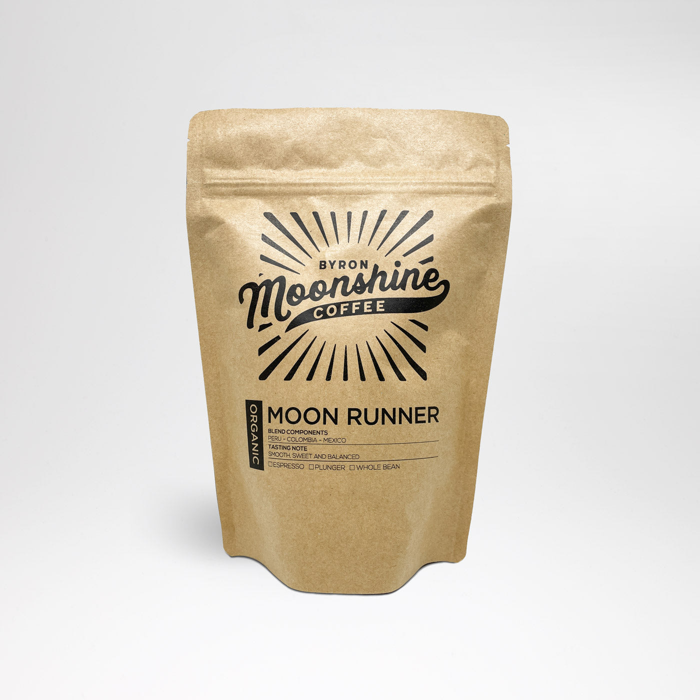 Moon Runner Organic Blend Coffee Byron Moonshine Coffee 250g Whole Bean 